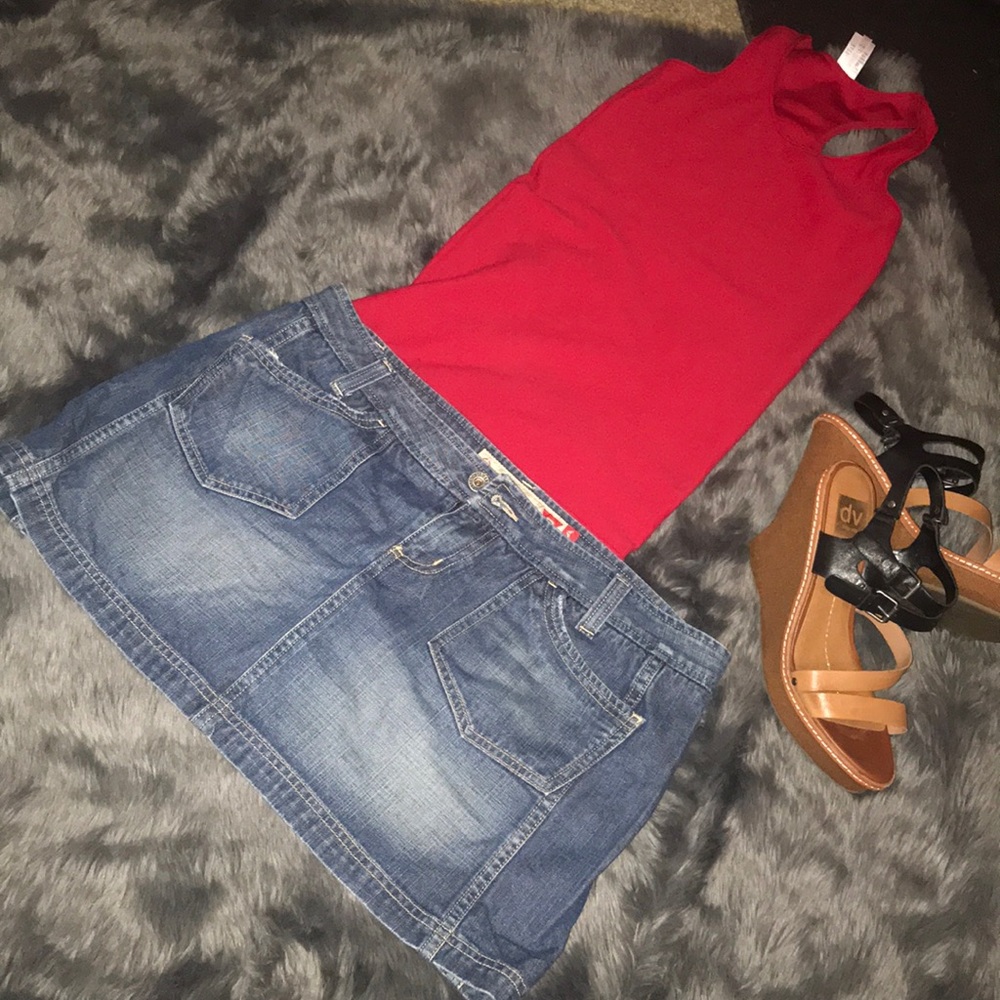Guess denim mini skirt with pockets bundle for $3